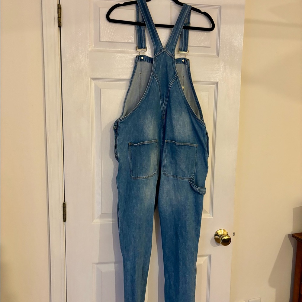 Frame Le Garçon Crop Boyfriend Distressed Denim Overalls - Picture 2 of 9